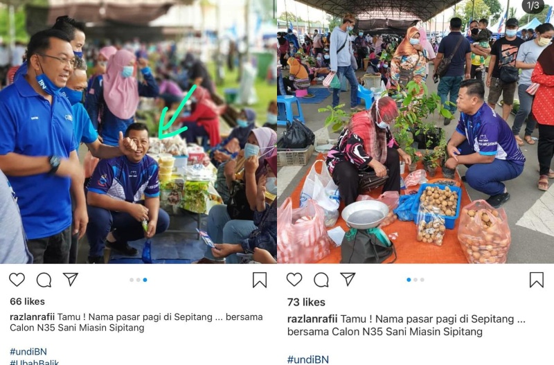 Mohd Razlan Rafii in Sipitang on Sept. 20, 2020. Photos: @The_Mamu /Twitter 
