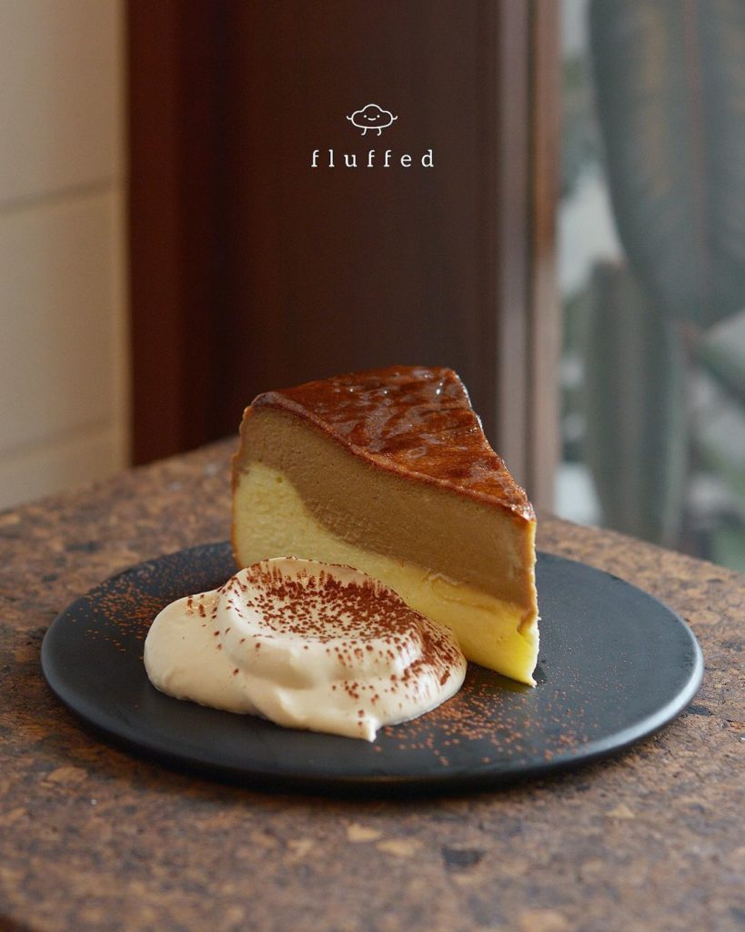 A slice of Dalgona burnt cheesecake by Fluffed. Photo: Fluffed/Instagram