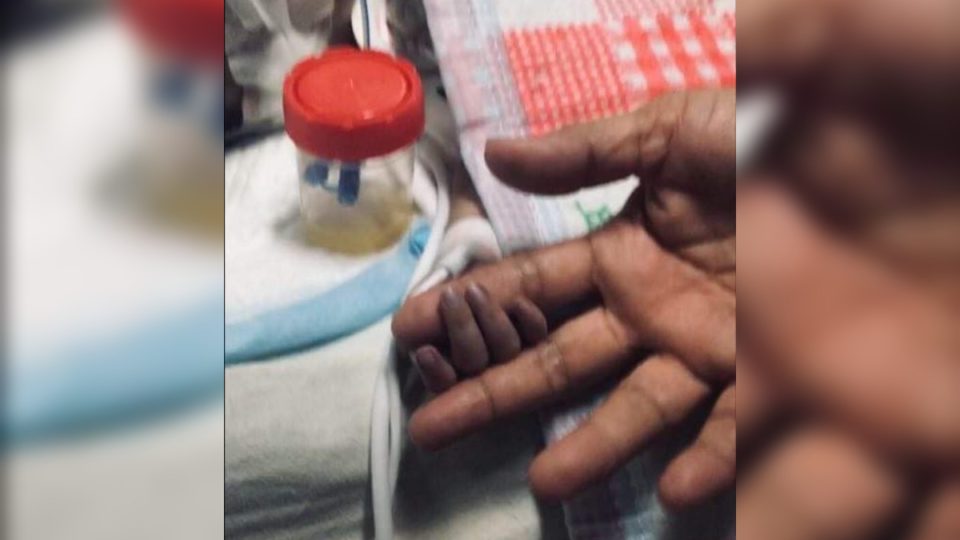 Baby River Nasino at the hospital before her death. Photo: Kapatid