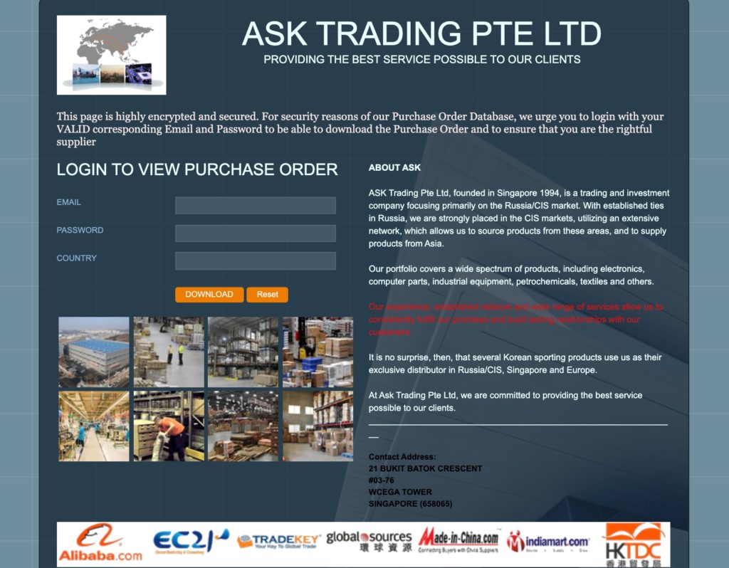 The Ask Trading website.