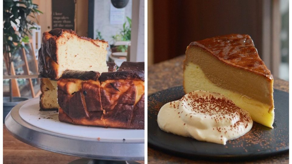 Burnt cheesecake by Wondermilk, at left, and the Dalgona burnt cheesecake by Fluffed, at right. Photos: Wondermilk, Fluffed/Instagram
