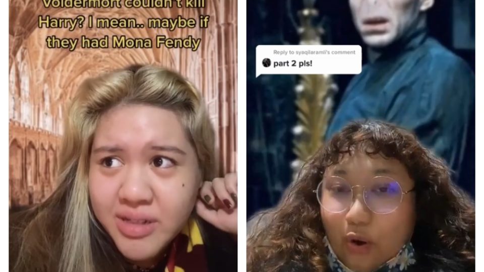 Screenshots of the Malaysian ‘If I went to Hogwarts’ TikTok videos. Photos: Eliza Roseli and Mellissa Mustaffa/Tik Tok
