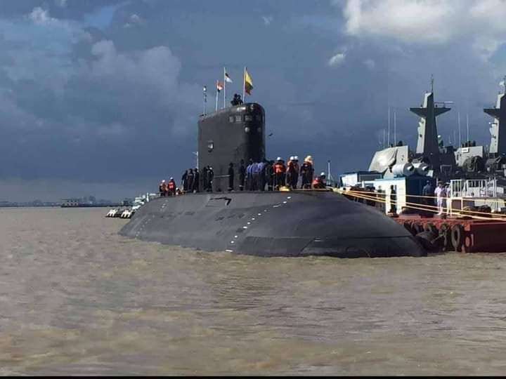 The Min Ye Thain Kha Thu on Saturday at the Thanlyin Navy Shipyard. Photo: Thar Thar Lay