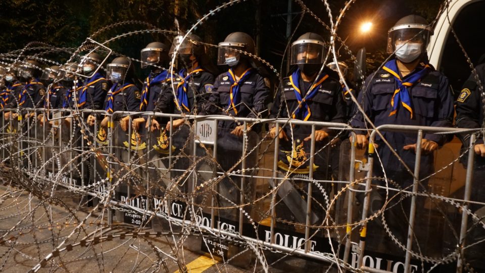 Outside Bangkok’s Government House. Photo: Coconuts