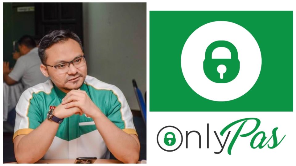 Hezry Yasin in a May photo, at left, and an ‘OnlyPas’ graphic inspired by recent events. Photos: Hezry Yasin/Facebook and Kuasasiswa/Twitter
