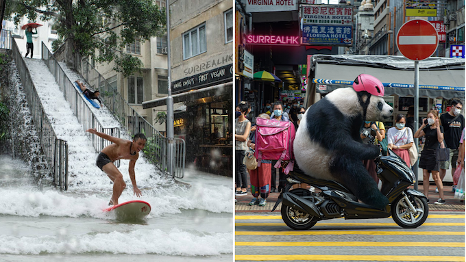 Tommy Fung, the mastermind behind Surreal HK, creates quirky depictions of Hong Kong scenes. Photos from Instagram/SurrealHK