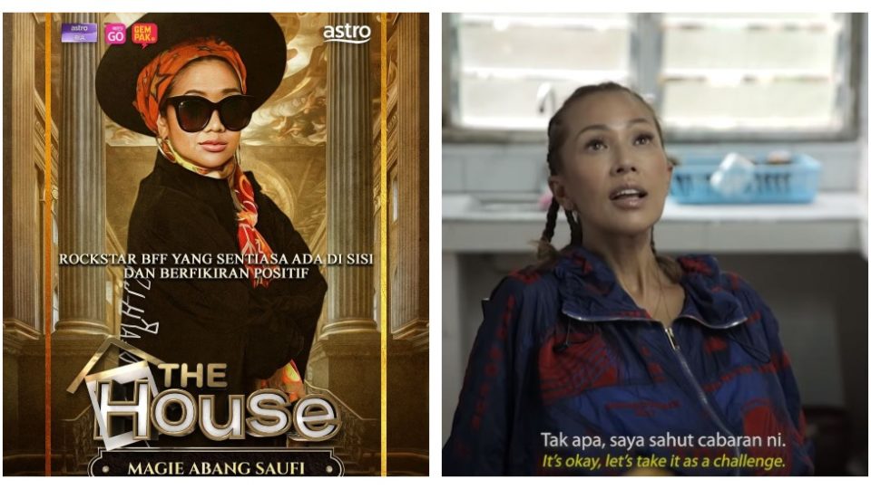 Poster of ‘The House’ with socialite Magie Abang Saufi, at left, and BFF Ezurin Khyra in a scene from the trailer. Photos: Astro Gempak/YouTube, Instagram
