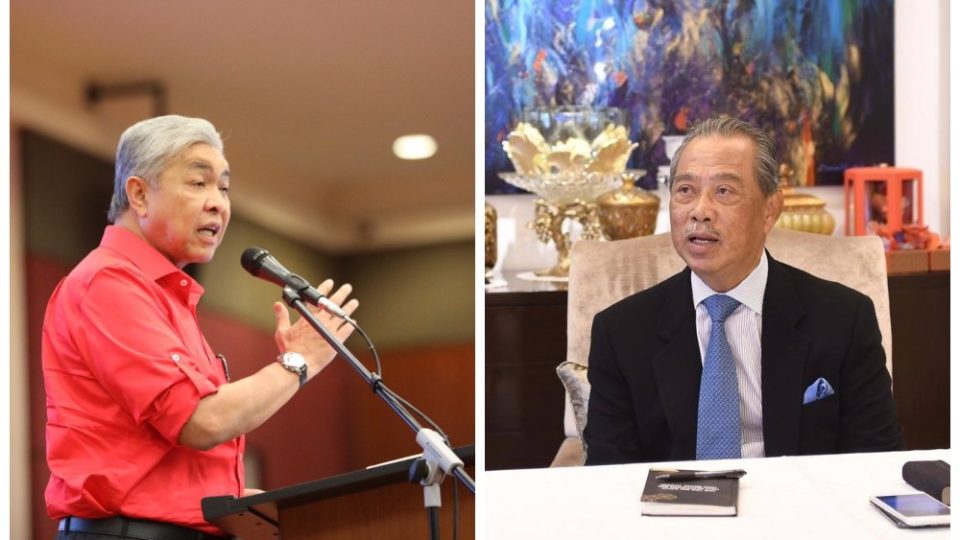 UMNO President Zahid Hamidi, at left, and Prime Minister Muhyiddin Yassin. Photos: Zahid Hamidi, Muhyiddin Yassin/Facebook                                                                      
