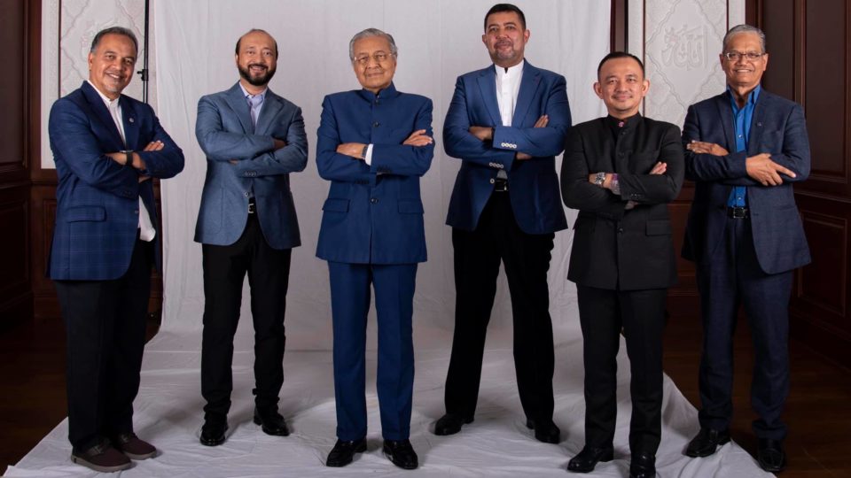 Maszlee Malik, second from right, with other Pejuang members. Photo: Mahathir Mohamad/Facebook