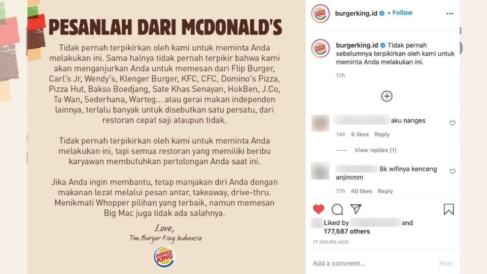 Screenshot from Instagram/@burgerking.id