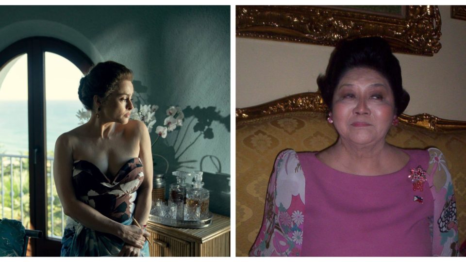 Helena Bonham-Carter and Imelda Marcos. Photos: The Crown/IG; Wikipedia