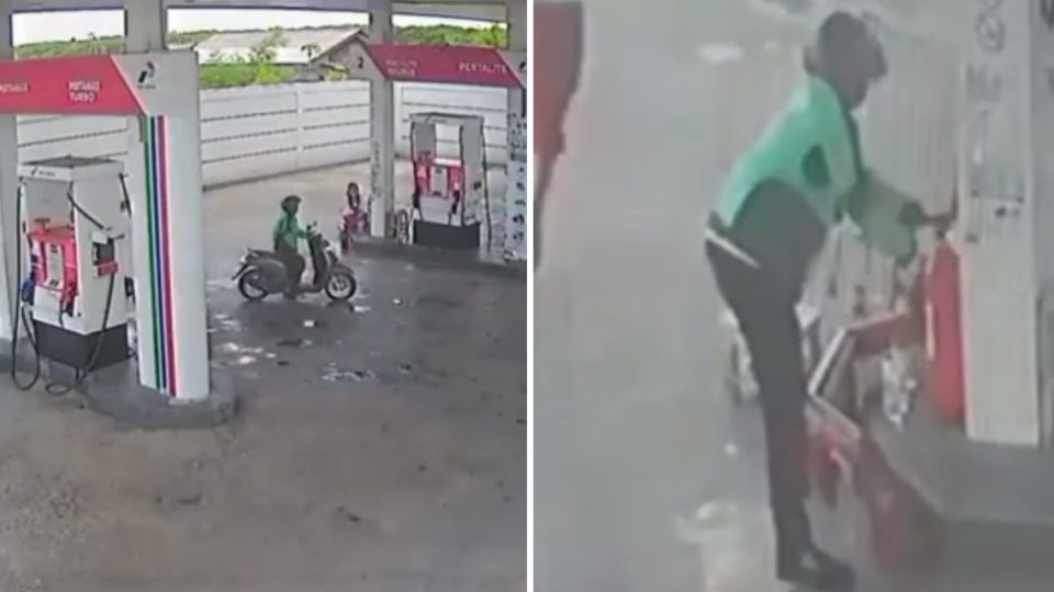 The incident reportedly occurred at a gas station on Jl. Raya Pelabuhan Benoa in South Denpasar. Photo: Screengrab via Instagram