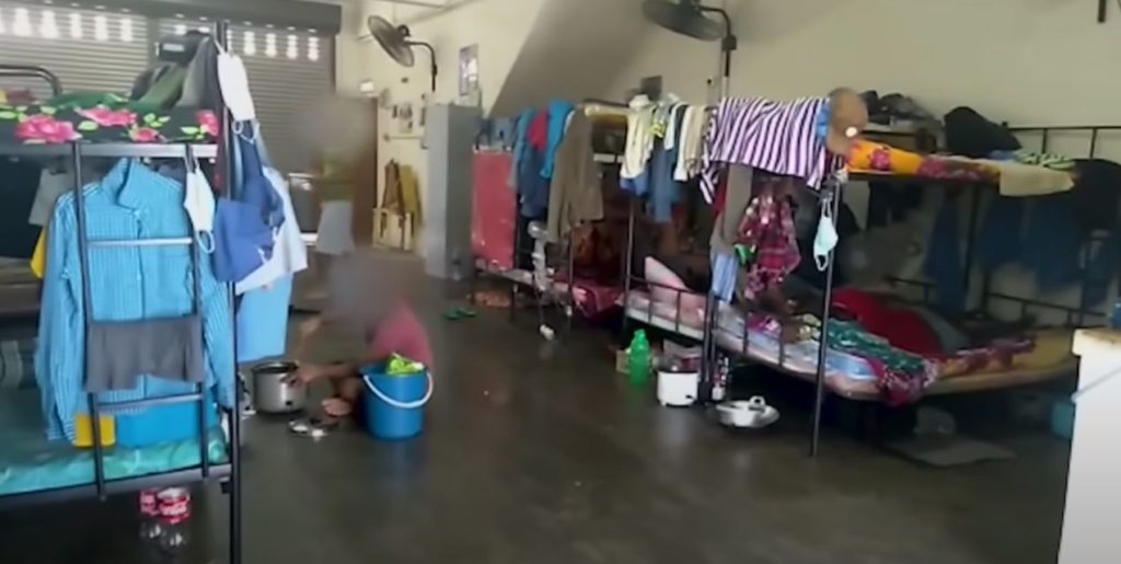 Screenshot of a Top Glove workers’ dormitory. Photo: Channel 4/YouTube