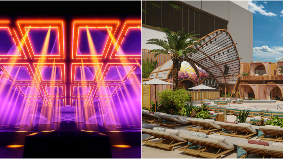 At left, Zouk nightclub and the outdoor AYU Dayclub at right. Images: Zouk Group
