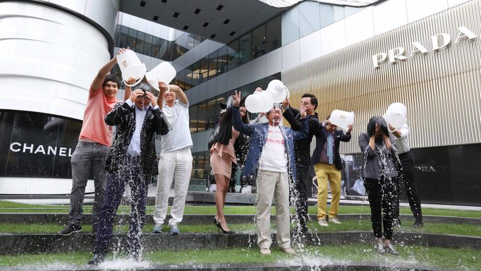 Members of the Chirathivat family, who own the Central Group retail and property conglomerate, in a 2014 file photo outside Bangkok’s Central Embassy shopping mall. Photo: Central Embassy / Facebook