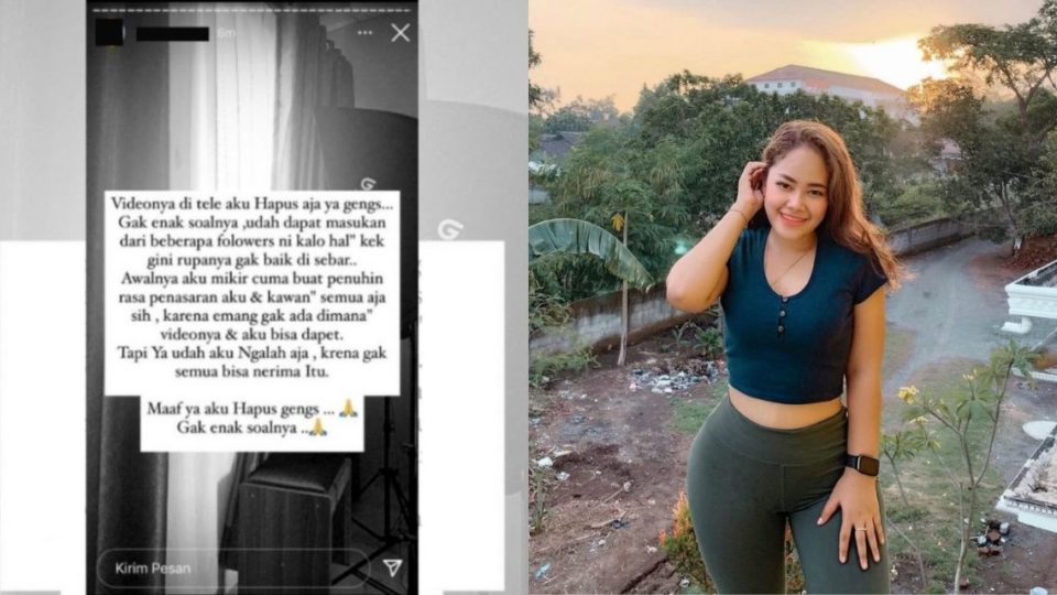 At left, one of the Instagram stories posted by the influencer who shared the suicide videos, and Balinese influencer Ayu Wulantari at right, who reportedly committed suicide last weekend. 