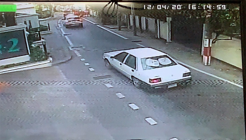 A car allegedly used in the Friday abduction of a woman in Bangkok’s Soi Phrom Chit at about 4pm.