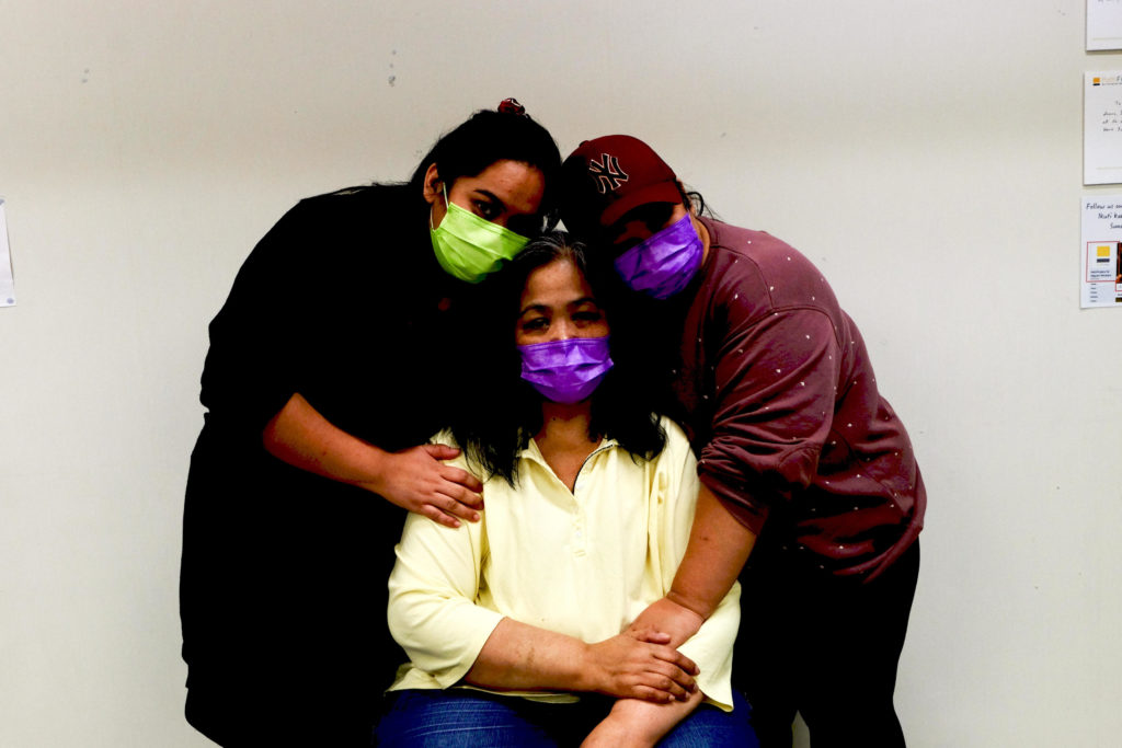 Kaye, Feli and Dawn (from left to right) at Pathfinders' office on Nov. 24, 2020. Photo: Charlotte Fong