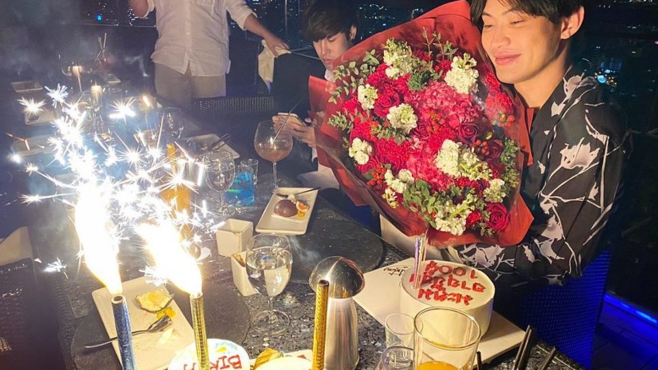 Techin “DJ Matoom” is showered with gifts at his Jan. 8 & 9 super spreader birthday bash at Bangkok’s Banyan Tree Hotel. Photo: Dj_matoom / Instagram