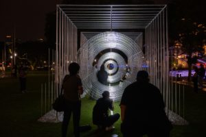 Another shot of the art installation “Ways of Seeing” by architecture studio Zarch Collaboratives, just outside the Asian Civilisations Museum. Photo: National Gallery Singapore