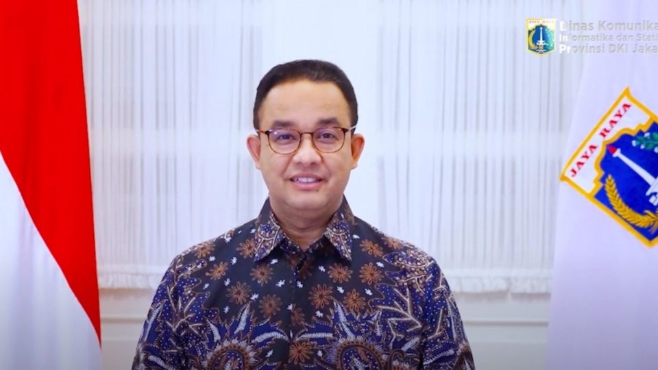 Jakarta Governor Anies Baswedan in a greeting video for the new year. from YouTube/Pemprov DKI Jakarta