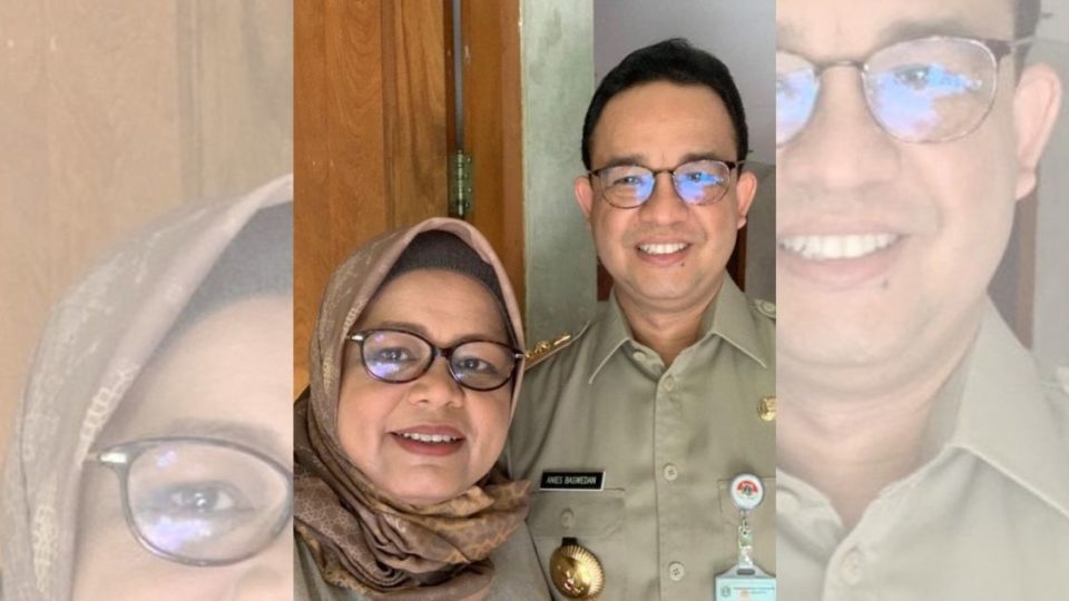 Jakarta Governor Anies Baswedan with his wife, Fery Farhati. Photo: Instagram/@fery.farhati