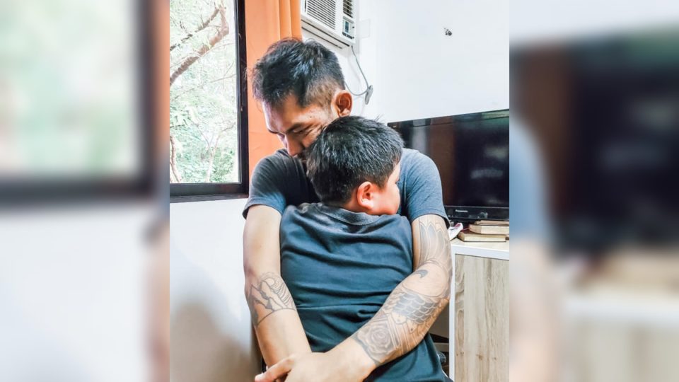 Jay Locsin with son Tice Locsin. Photo: Julmar Grace Locsin/FB