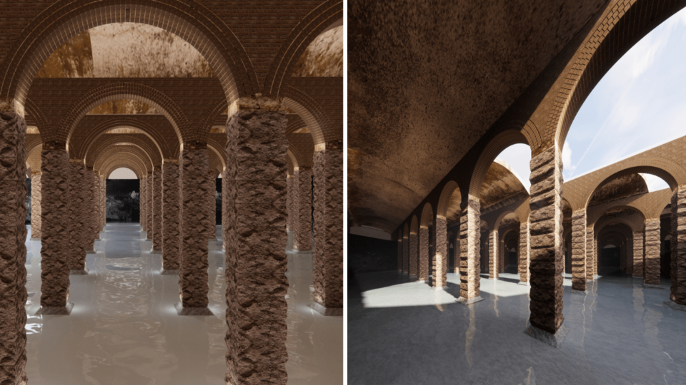 Design and research group Orient Occident Atelier reimagined the century-old relict in a series of 3D renderings. Photo: Orient Occident Atelier