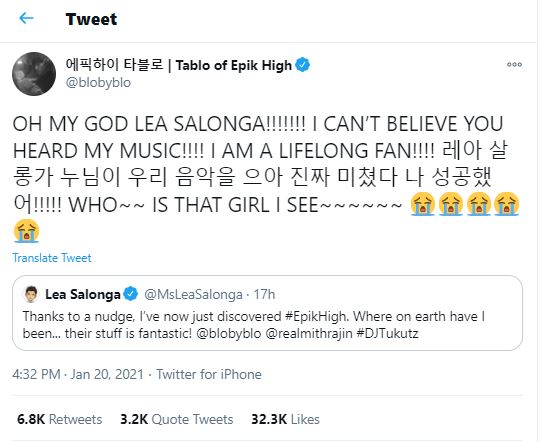 Image from Tablo's Twitter account