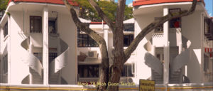 Film still on one of the old housing blocks in Tiong Bahru. Photo: Kevin Siyuan