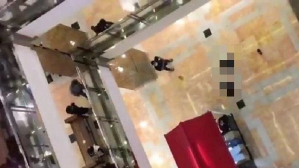 A woman reportedly committed suicide by jumping from the fourth floor of Taman Anggrek Mall in West Jakarta yesterday. A short clip showing her lying on the ground floor of the mall has been circulating online. Photo: Istimewa