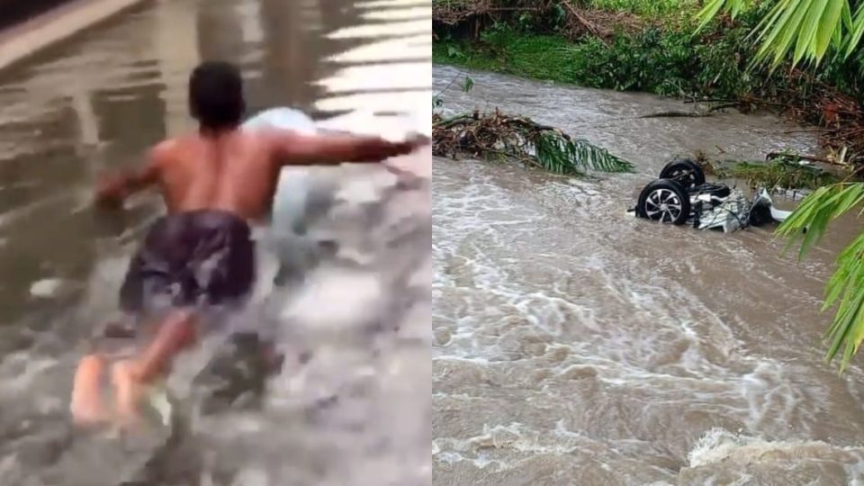 The heavy downpour flooded streets and submerged houses in areas like Canggu and Berawa. Screengrabs: Instagram and Twitter