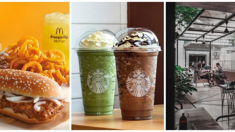 From left: McDonald’s meal, Starbucks drinks, and exterior of Feeka Coffee Roasters cafe. Photos: McDonald’s Malaysia, Starbucks, and Feeka Coffee Roasters/Facebook