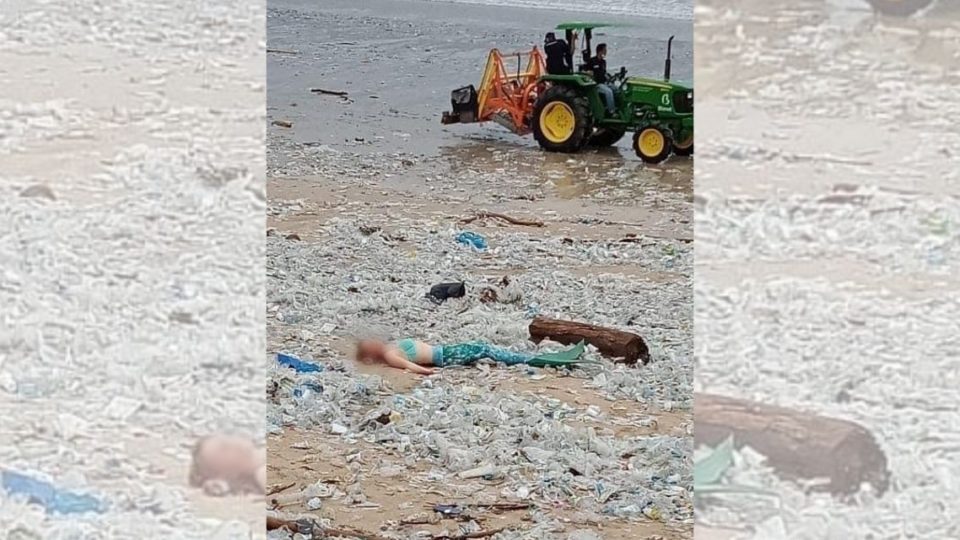 The photo of a woman dressed in turquoise-colored mermaid costume is currently making its rounds online. Screengrab: Instagram