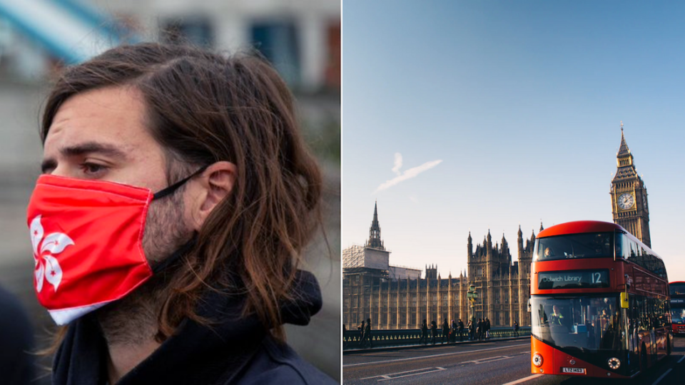 Mumford & Sons’s lead guitarist, Winston Marshall, has co-founded an organization to support newly arrived Hongkongers in the UK. Photos via Twitter/Nathan Law and Unsplash/Aron Van de Pol