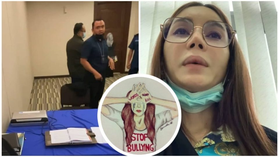 Clockwise from left: Religious police pictured in Sajat’s video, Sajat in tears, and Sajat’s new profile picture on Instagram. Photos: NurSajat23/Instagram