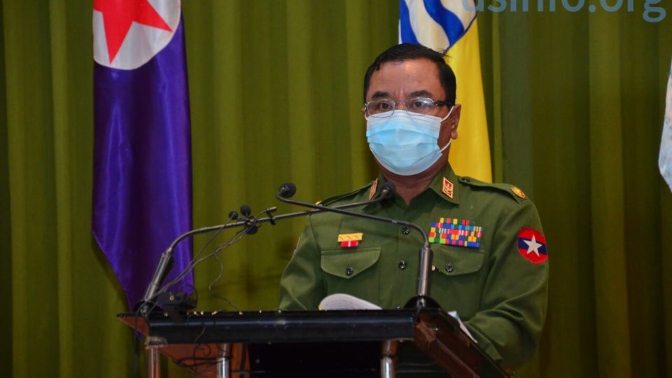 Tatamadaw spokesperson Zaw Min Tun in a photo from the military’s PR website. Yes, it is at dsinfo.org. Really. Photo: Dsinfo.org
