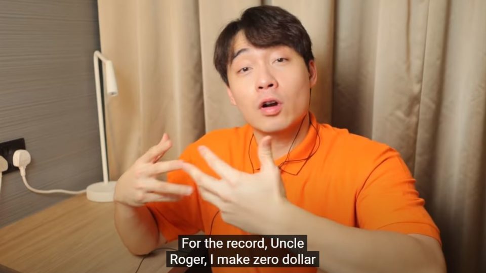 Screenshot of Uncle Roger, aka Nigel Ng, in a video dated Jan. 16, 2021. Photo: Nigel Ng/YouTube