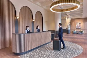 The reception desk. Photo: Connect@Changi