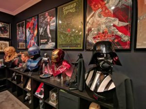 The study with collectibles from movie franchises. Photo: Helmi Abdat