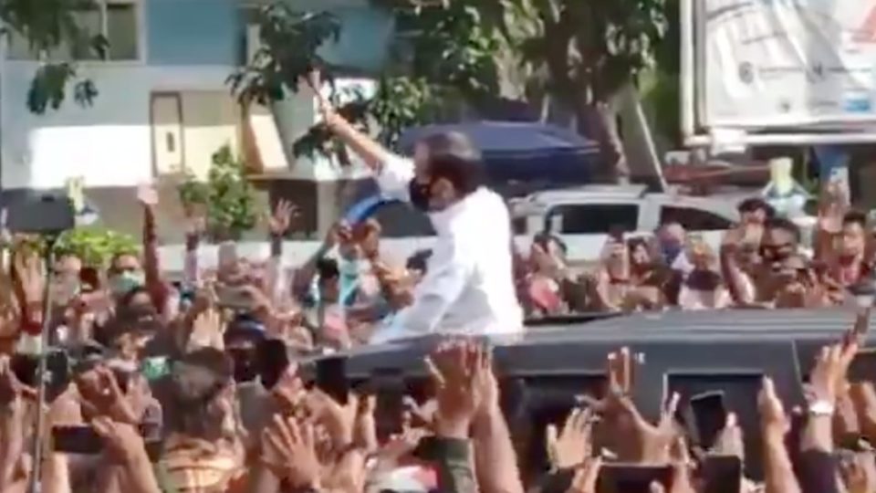 President Joko Widodo was on an official visit to Maumere, East Nusa Tenggara. Screengrab: Twitter