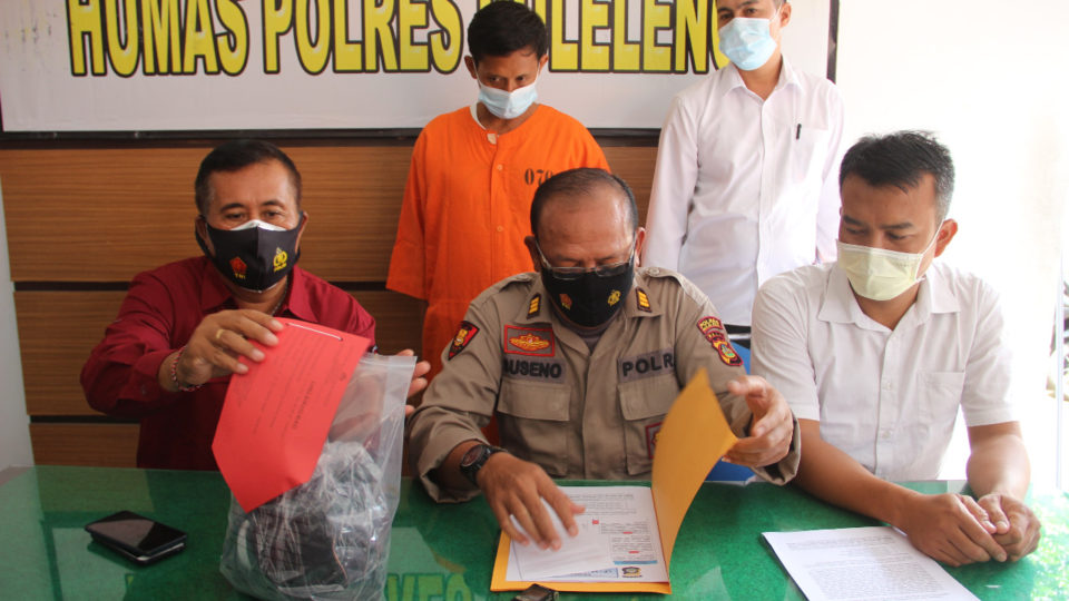 The suspect, identified as PSY, was arrested at his home on Feb. 10. Photo: Buleleng precinct 