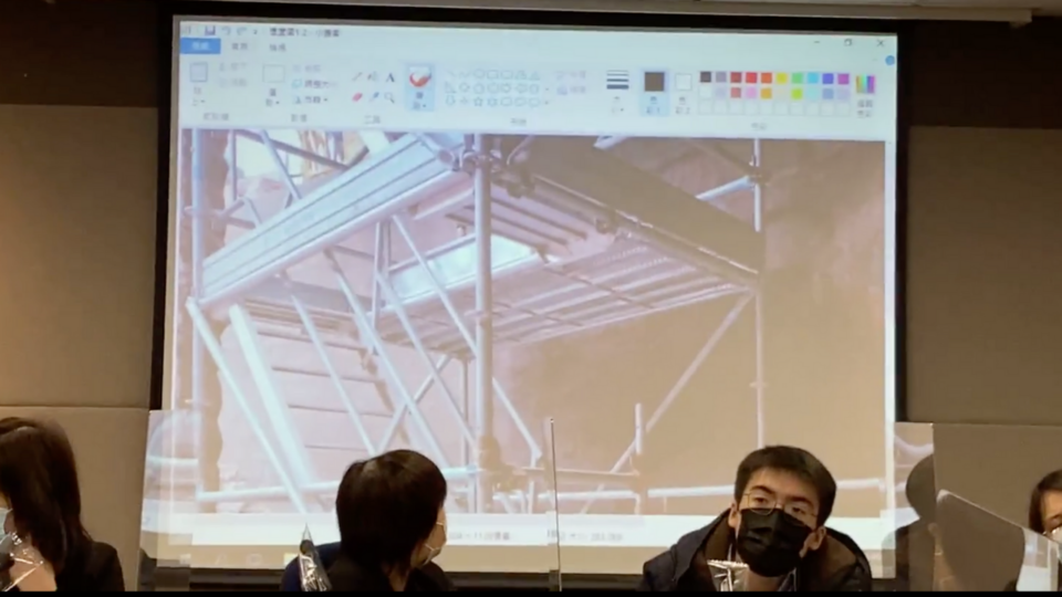 Sham Shui Po district councilor Kalvin Ho asked officials with the Water Supplies Department, who were delivering a presentation about the preservation of the Bishop Hill reservoir, if they could “make a PowerPoint next time.” Photo: Facebook/民協深水埗團隊