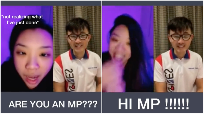 Screengrabs from TikTok user Megan Lynn’s live with Singaporean MP Baey Yam Keng. Photos: Itsmeggsss/TikTok
