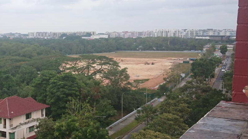 Cleared land that was previously covered in greenery seen Sunday in Pasir Ris. Photo: Poh Toon Xuan
