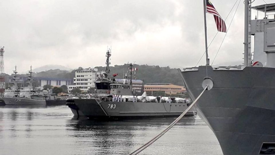 A ship at the Lumut naval base. Photo: HQ Western Fleet/Twitter
