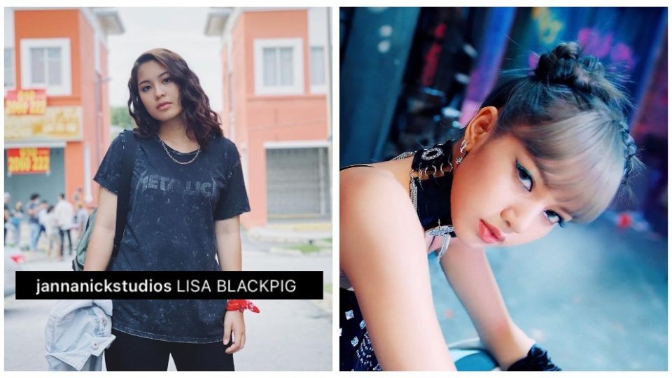 Janna Nick, at left, and Lalisa Manoban, at right. Original photos: Janna Nick, Blackpink
