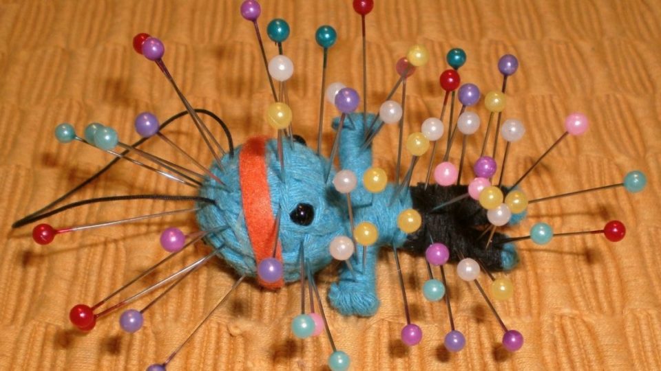 Photo illustration of a voodoo doll. Photo: BeatrixBelibaste/Wikimedia Commons