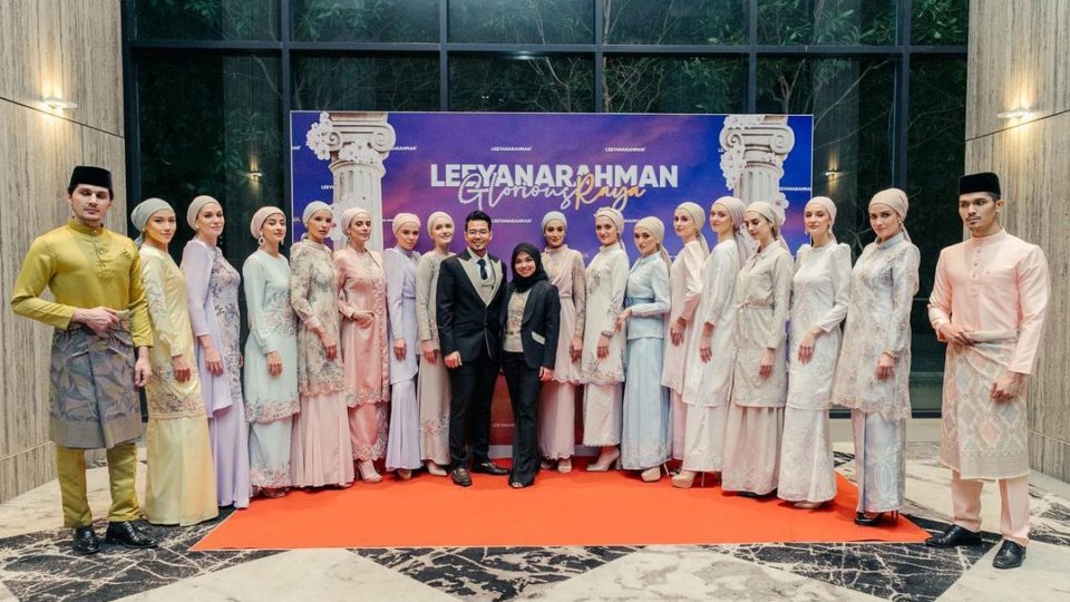 Fashion designer Nur Liyana Abdul Rahmad (middle) with her business partner and models. Photo: Leeyanarahman.co/Instagram
