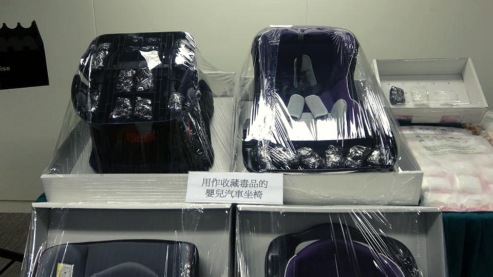 Hong Kong police have arrested two men in connection with the drug trafficking case. Photo via Apple Daily